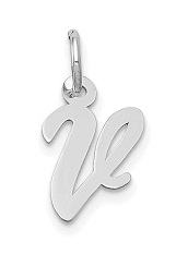 itsy-bitsy letter V white gold baby charm